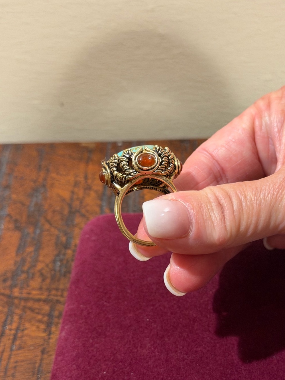 Barse Genuine Turquoise Statement Ring - Picture 5 of 10